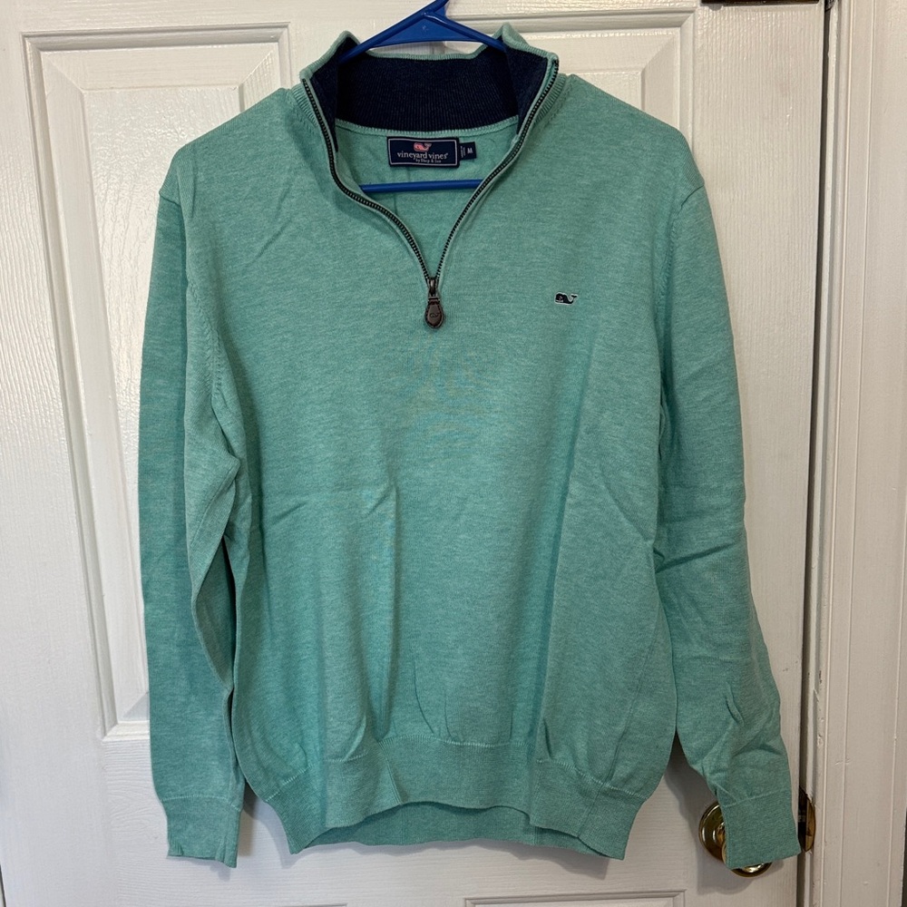Vineyard Vines Men's Mint Green Quarter-Zip Pullover